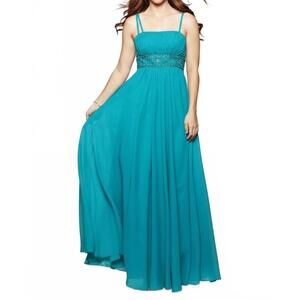 NEW MILANO FORMALS women's goddess aura gown in pool